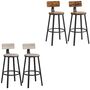 Set Of Two High Back Bar Stools Kitchen Stools Chairs, thumbnail 7 of 8