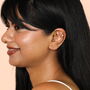 Sterling Silver Flush Set Crystal Piercing Earring In Gold, thumbnail 1 of 4