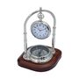 Personalised Chrome 17th Anniversary Desk Clock With Compass, thumbnail 4 of 9