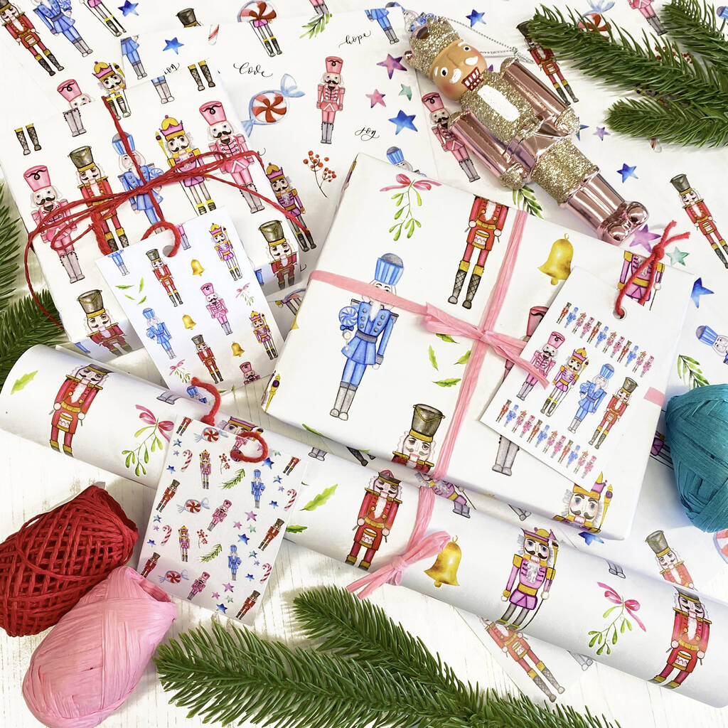 Nutcracker Luxury Wrapping Paper, Christmas Gift Wrap, 1 of 9