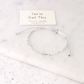 Sterling Silver 'You've Got This' Morse Code Bracelet, 4 of 6