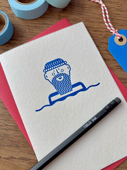 'Wild Swim Guy' Letterpress Card, 3 of 3