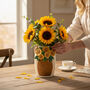 Ceramic 3D Sunflower Jug Vase – Mother’s Day Gift, 26cm, thumbnail 2 of 3