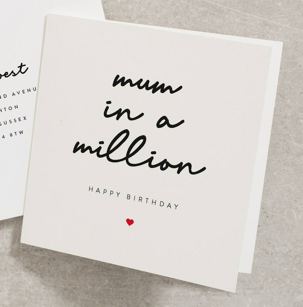 Heartfelt Mum In A Million Birthday Card, 1 of 3