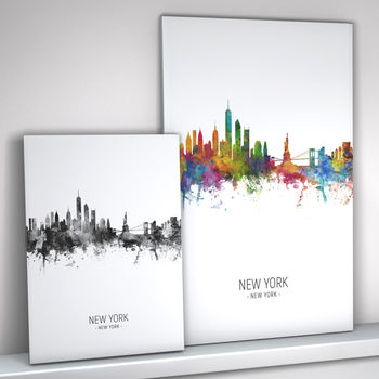 New York Skyline Portrait Print And Box Canvas, 2 of 5