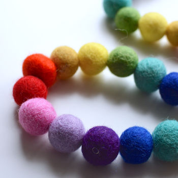Rainbow Felt Ball Garland Diy Kit, 3 of 4