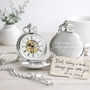 Own Handwriting Engraving Wedding Dual Opening Pocket Watch For Dad Or Groom, thumbnail 1 of 5