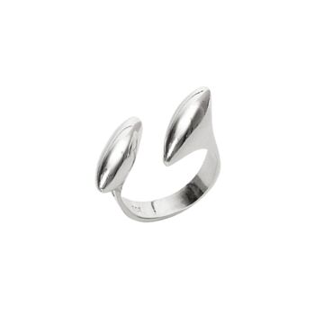 Double Marquise Sterling Silver Adjustable Ring, 11 of 12