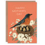 Floral Bird Nest With Chicks Baby Birds Mother's Day Card, thumbnail 1 of 6
