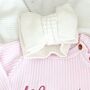 My First Valentines Embroidered Personalised New Baby Knitted Cardigan, thumbnail 8 of 11