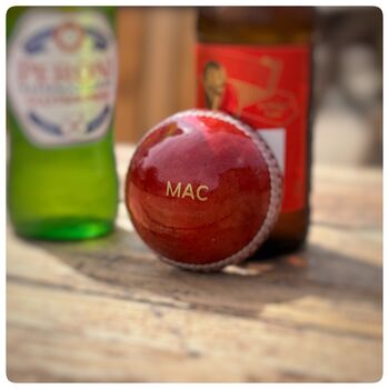 Personalised Cricket Ball Bottle Opener Cricket Gift, 4 of 12