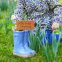 Personalised Blue Garden Welly Planter Teacher Gift, thumbnail 1 of 9