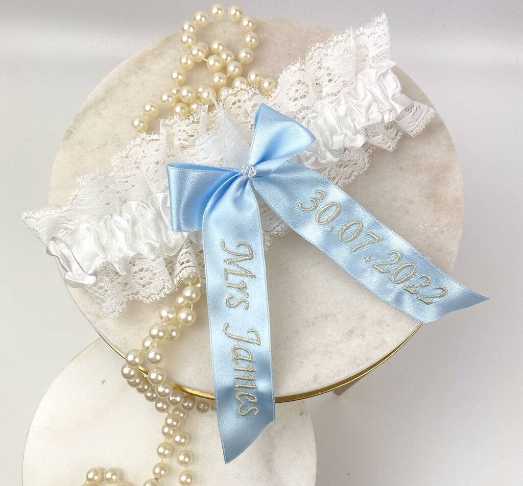 Personalised Bridal Bow Garter, 1 of 6