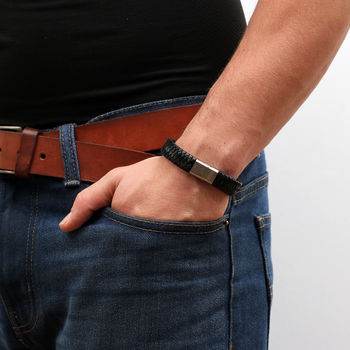 Mens Personalised Infinity Leather Bracelet, 5 of 10