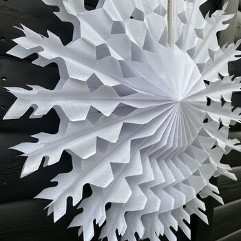Set Of Six White Paper Snowflake Decorations, 7 of 8