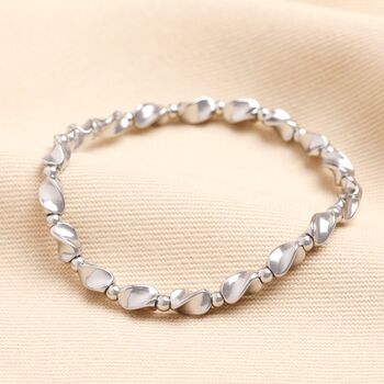 Stainless Steel Twisted Bead Bracelet, 2 of 7