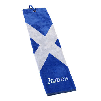 Personalised Tartan Golf Towel And Ball Marker Set, 3 of 9