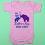 Personalised First Father's Day Cute Elephant Babygrow, thumbnail 1 of 6