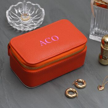 Personalised Luxury Leather Travel Jewellery Box, 3 of 8