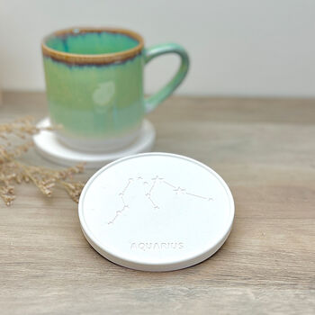 Aquarius Star Sign February Birthday Gift Coaster, 4 of 4