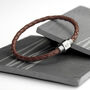Personalised Men's Burnt Sienna Woven Leather Bracelet, thumbnail 4 of 6
