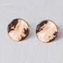 Gold Plated Silver Hammered Round Clip On Earrings, thumbnail 2 of 8