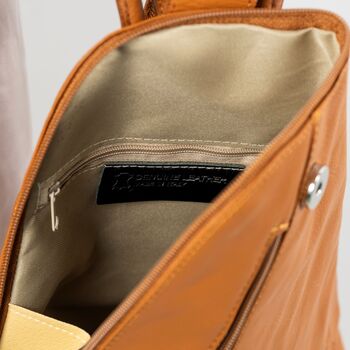 Caramel Soft Leather Small Backpack, 2 of 9