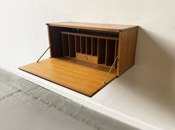 Mid Century Wall Mounted Desk Unit By Beaver And Tapley, 2 of 12