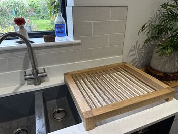 Stunning Solid Oak Draining Board/Rack Made To Order, 3 of 3