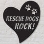 'Rescue Dogs Rock' Black Metal Wall Art, thumbnail 2 of 4