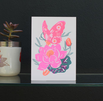 Butterfly Risograph Greeting Card, 2 of 3