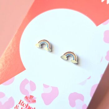 Mini Rainbow Studs In Stainless Steel, 2 of 4