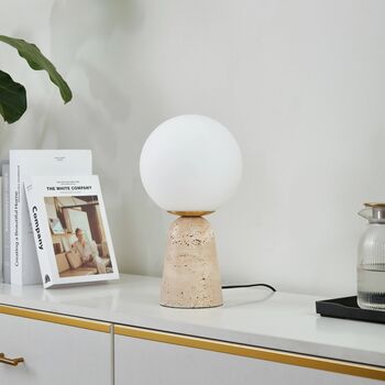 Kirstan Natural Stone And Glass Table Lamp, 3 of 4