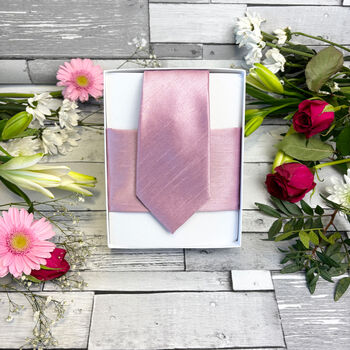 Sweet Pink Shantung Wedding Tie Set, 9 of 10