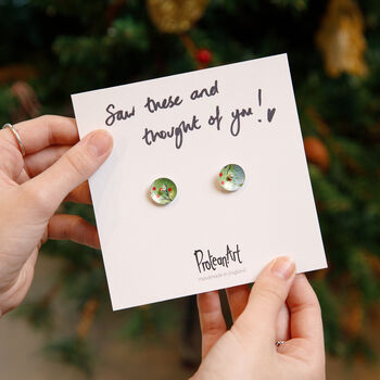 Colourful Green Graphic Silver Earing Studs, 3 of 12