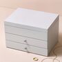 Grey Jewellery Box With Pull Drawers, thumbnail 1 of 3
