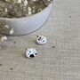Black And White Clay Ceramic Cat Studs, thumbnail 4 of 8