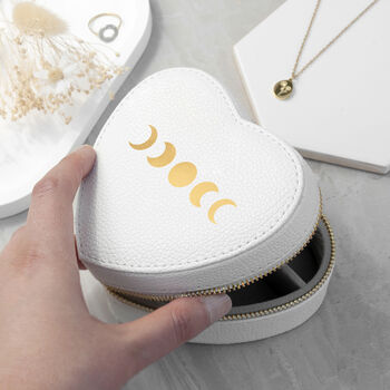 Lunar Phase White Heart Jewellery Case, 5 of 11