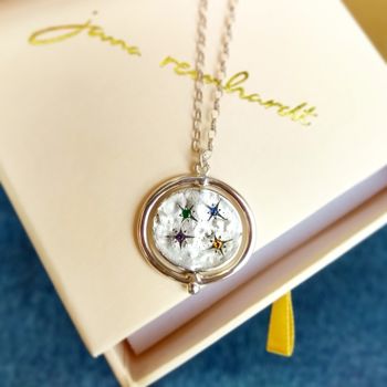 Family Birthstone Spinning Universe Necklace, 3 of 12