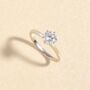 One Carat Round Solitaire Moissanite Engagement Ring In Sterling Silver And Gold Vermeil, thumbnail 1 of 7