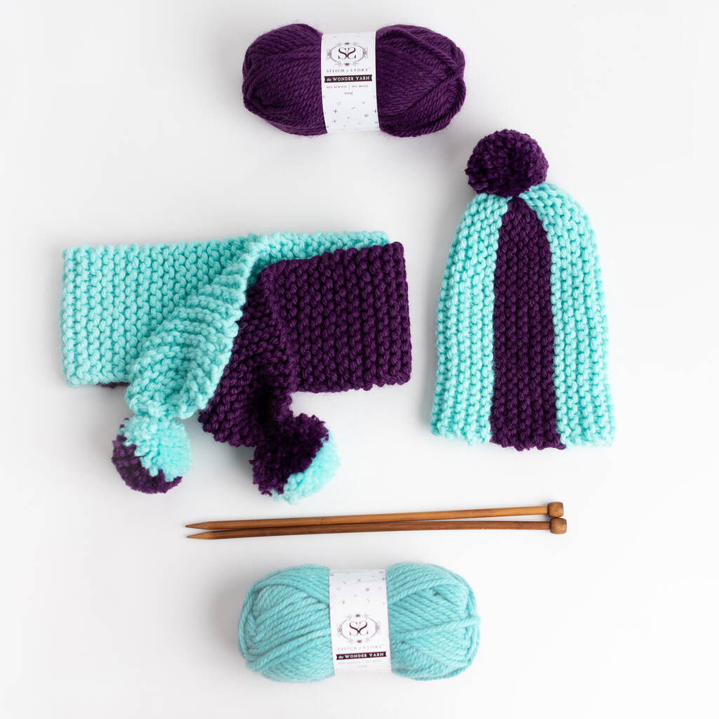 Knitters Of Tomorrow Children's Knitting Kit Purple By Stitch & Story