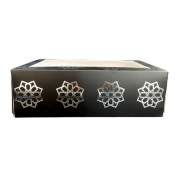 Geo Star Cupcake Box 3pk Black And Silver, 3 of 3