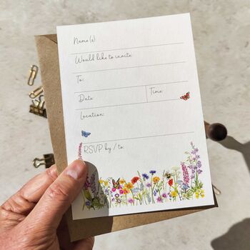 Wildflower Letters Ready To Write Party Invitations, 2 of 9