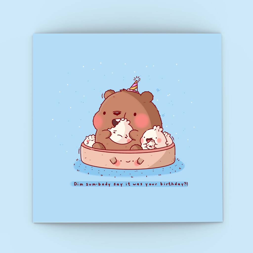 Cute Dim Sum Bear Birthday Card, 1 of 8