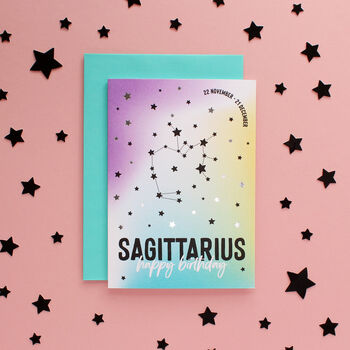 Sagittarius Star Sign Constellation Birthday Card, 4 of 7
