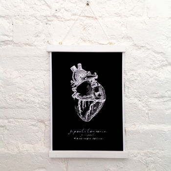 'Je Porte Ton Coeur' Illustrative Heart Print, 2 of 2