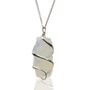 Silver Plated Raw Opalite Pendant Necklace, thumbnail 1 of 4