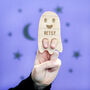 Personalised Ghost Finger Puppet And Colour In Card, thumbnail 3 of 4
