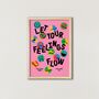 Let Your Feelings Flow Art Print In Pink, thumbnail 3 of 5