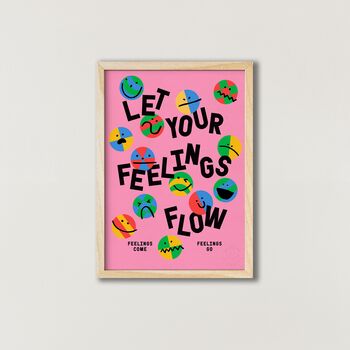 Let Your Feelings Flow Art Print In Pink, 3 of 5